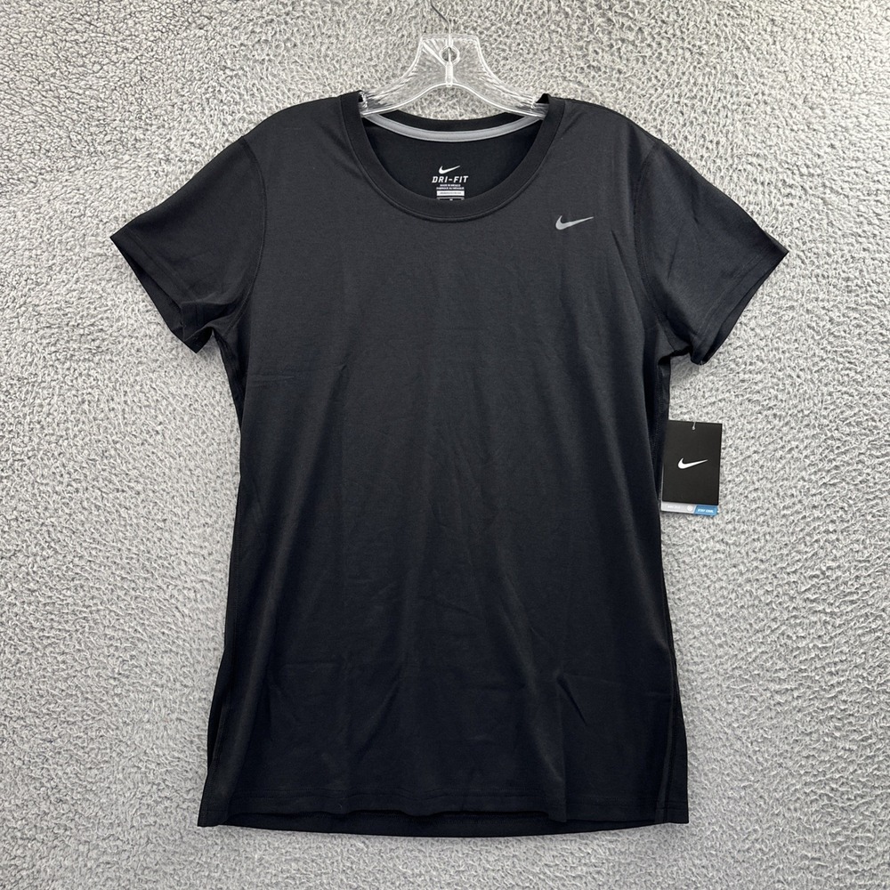 NWT Nike‎ Dri Fit Legend Short Sleeve Shirt Black Athletic Women's Medium